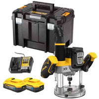 DeWalt DCW620H2-GB 18V XR Brushless 1/2" Plunge Router with 2 x 5Ah Batteries