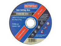 Faithfull FAI12512INOX Inox Cutting Disc 125 x 1.2 x 22.23mm