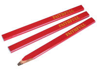 Faithfull FAICPR Carpenters Pencils - Red / Medium (Pack of 3)