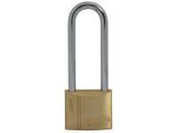 Faithfull FAIPLB40LS Brass Padlock 40mm Long Shackle 3 Keys