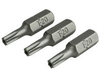 Faithfull FAISBT2025S Security S2 Grade Steel Screwdriver Bits T20S x 25mm (Pack 3)
