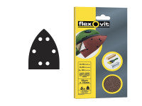 Flexovit FLV26407 Detail Hook & Loop Sanding Sheets 95x145mm Coarse 50G (Pack 6)