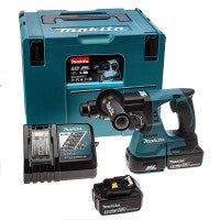 Makita DHR242RTJ 18V LXT 24mm SDS+ Plus Brushless Rotary Hammer Drill with 2x 5.0Ah Batteries