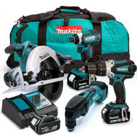 Makita MAKKIT4 18V Quad Pack with 3x 5.0Ah Batteries and Charger