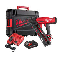 Milwaukee M18FN15GA-201X 18V Fuel 15 Ga Angled Second Fix Finish Nailer with 1x 2.0Ah Battery