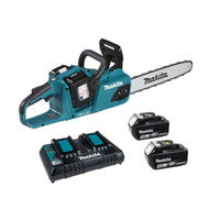 Makita DUC355PT2 Twin 18V LXT Brushless 350mm Chainsaw with 2x 5.0Ah Batteries