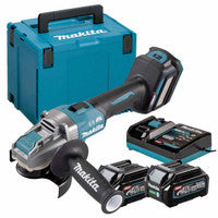 Makita GA040GD202 40V Max XGT 115mm Brushless Angle Grinder with 2 x 2.5Ah Batteries