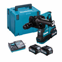 Makita HR004GD202 40V Max XGT SDS+ 28mm Brushless Rotary Hammer with 2x 2.5Ah Batteries