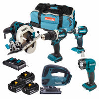 Makita MAK5KIT3X5 18V Brushless 5pc Tool Kit with 3x 5.0Ah Batteries
