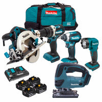 Makita MAK5KIT4X5 18V LXT 5pc Kit with 4x 5.0Ah Batteries