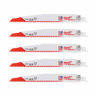 Milwaukee 48475026 Sawzall AX Demolition Blades for Wood 230mm x 5 TPI (5 Pack)