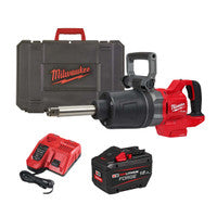 Milwaukee M18ONEFHIWF1D-121C 18V FUEL D-Handle 1" Impact Wrench with Friction Ring and 1x 12.0Ah Forge Battery