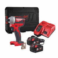 Milwaukee M18BLID2-502X 18V Brushless 1/4" Hex Impact Driver with 2x 5.0Ah Batteries
