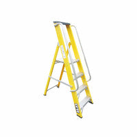 Lyte NGFBP4 EN131-2 Professional Heavy Duty Glassfibre Platform Stepladder 4 Tread with Handrails