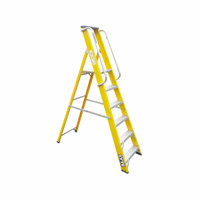 Lyte NGFBP6 EN131-2 Professional Heavy Duty Glassfibre Platform Stepladder 6 Tread with Handrails