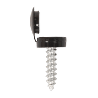 Sealey NPBK50 Numberplate Screw & Flip Cap 4.2 x 19mm Black Pack of 50