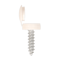 Sealey NPW50 Number Plate Screw with Flip Cap 4.2 x 19mm White Pack of 50