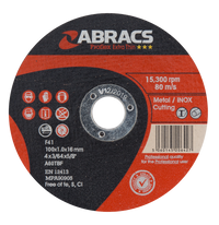 Abracs Proflex Extra Thin Cutting Disc 100mm x 1.0mm x 16mm - Single