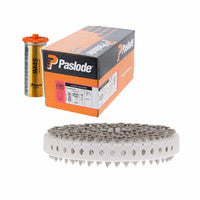 Paslode 142200 2.8mm x 25mm HDGV Ring Shank Coil Nails for IM45GN (1000 Pack & 1 Fuel Cell)