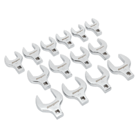 Sealey S01109 Crow's Foot Open End Spanner Set 14pc 1/2"Sq Drive Metric