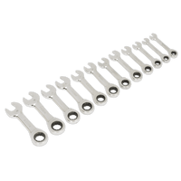 Sealey S0633 Stubby Ratchet Combination Spanner Set 12pc Metric