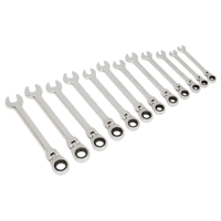 Sealey S0635 Metric Flexible Head Ratchet Combination Spanner Set 12pc