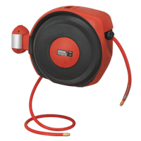 Sealey SA822 Air Hose Reel Auto-Rewind Control 15m Ø10mm ID - Rubber Hose