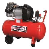 Sealey SAC05030 Compressor 50L V-Twin Direct Drive 3hp