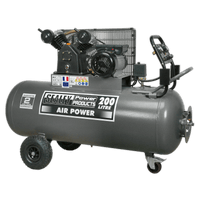Sealey SAC3203B Compressor 200L Belt Drive 3hp with Front Control Panel