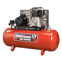 Sealey SAC52775B Compressor 270L Belt Drive 7.5hp 3ph 2-Stage with Cast Cylinders