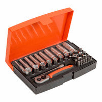 Bahco SL25L 1/4" Metric Socket and Deep Socket Set (37 Pieces)