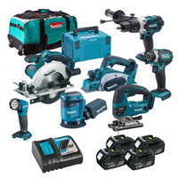 Makita LXT 18V Cordless 7 Piece Power Tool Kit with 4x 5.0Ah Batteries