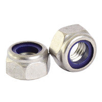 M20 Bright Zinc Hex Nuts with Nylon Inserts(25 Pack)